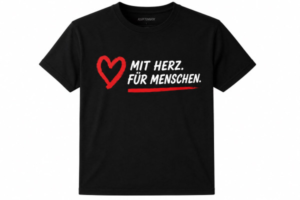T-Shirt "Mit Herz für Menschen" (Nachhaltige Ware)
