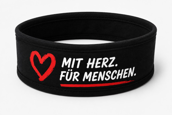 Stirnband "Mit Herz für Menschen"